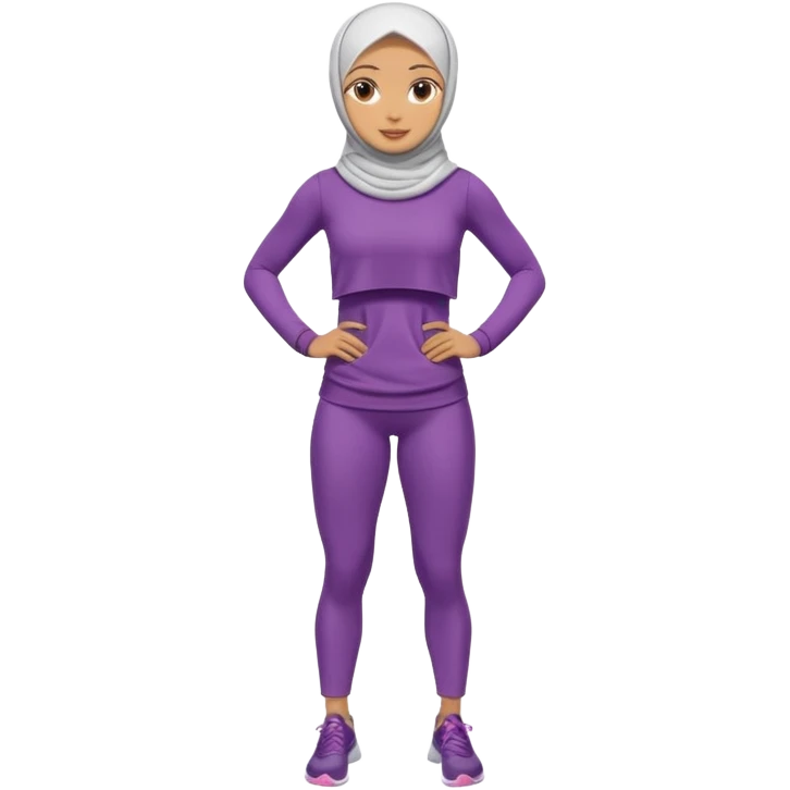 High resolution full body of a girl wearing a hijab and is a fitness trainer emoji