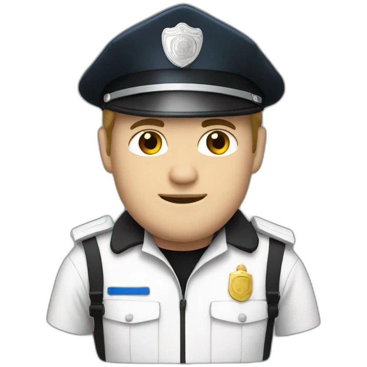 French policeman White man White police jacket emoji