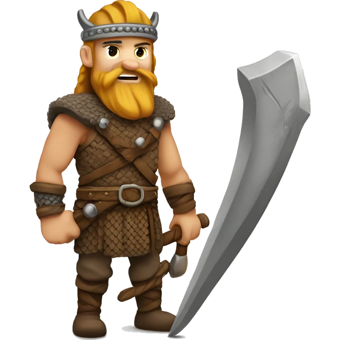 Viking warrior with long bead  emoji