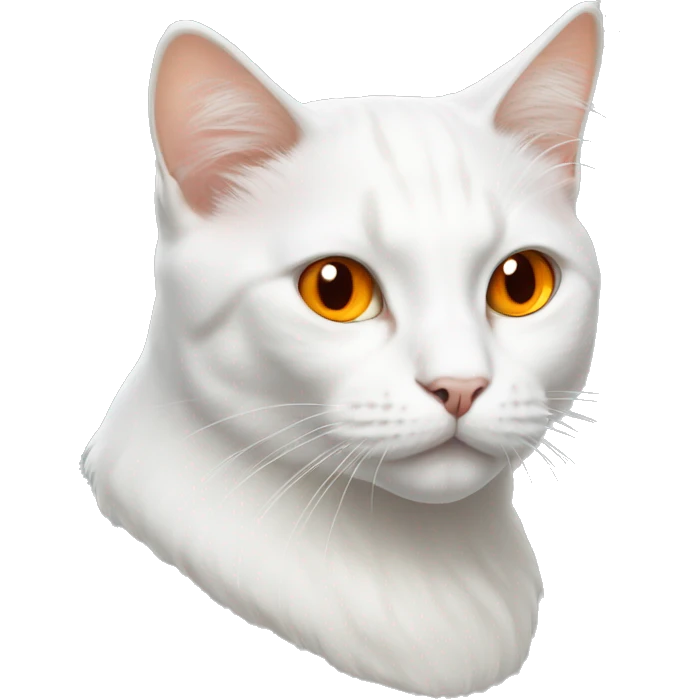 White Cat with orange eyes loafing emoji