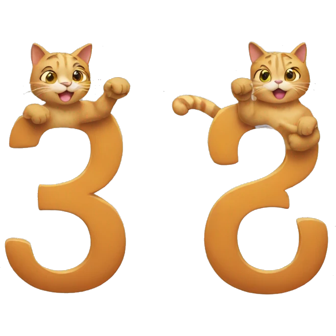 two muscular cats holding up the number thirteen emoji