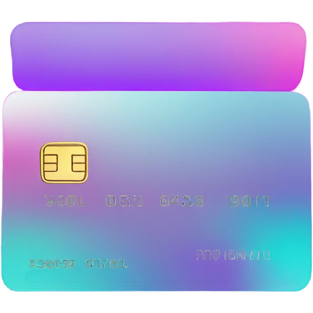 Vaporwave color themed credit card emoji, DO NOT INCLUDE NUMBERS OR TEXT emoji