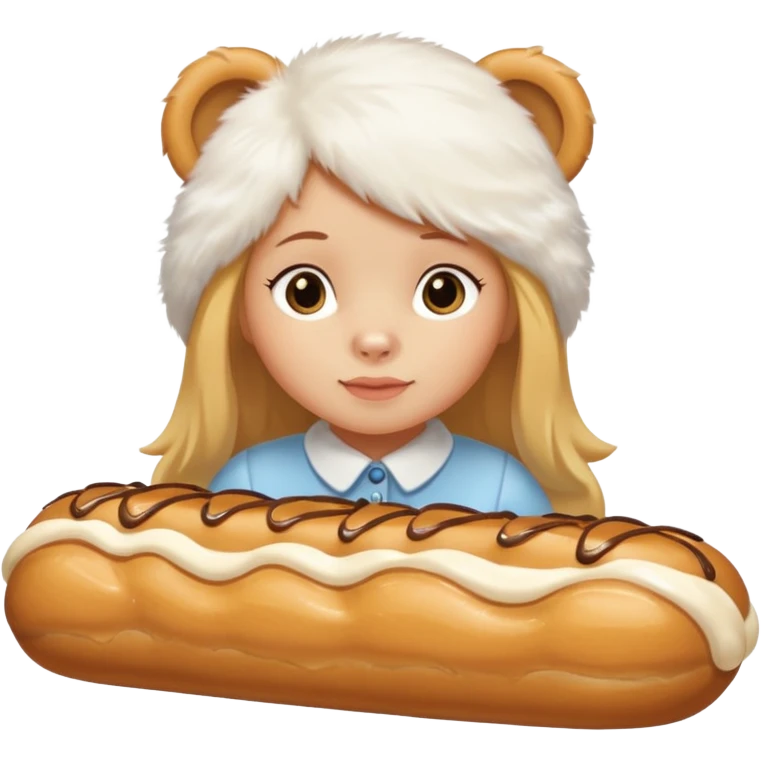 Butterscotch éclair and white girl bear combined  emoji