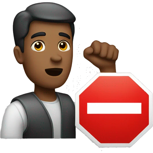 men holding stop sign emoji
