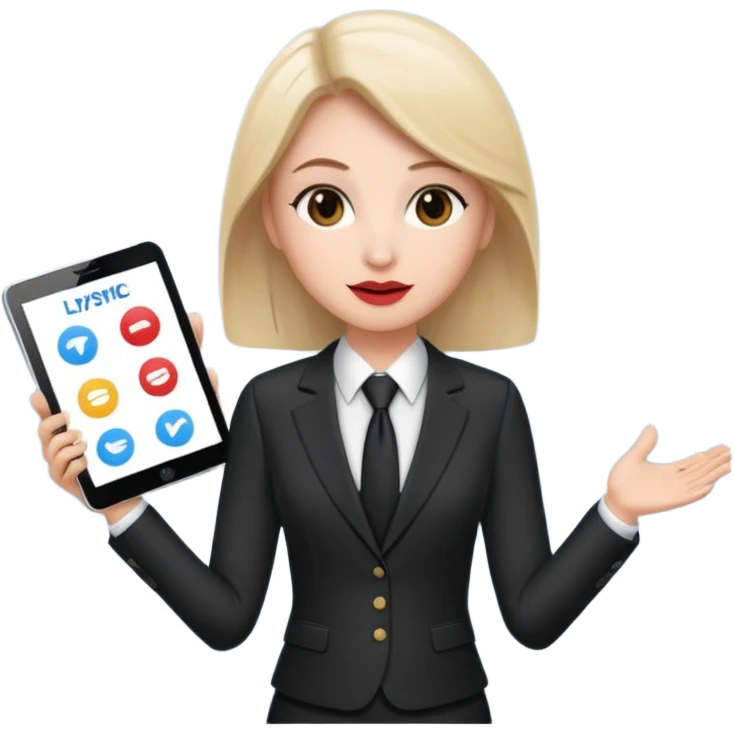Professional who is presenting presentation transparent backdround with Lip Sync emoji