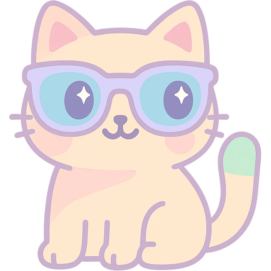 cat wearing sunglasses, simple, cute emoji
