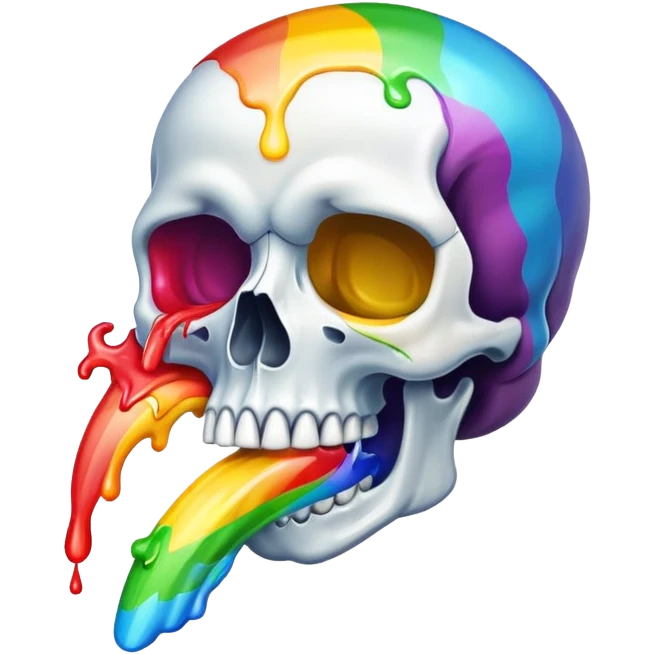 skull vomiting a rainbow emoji