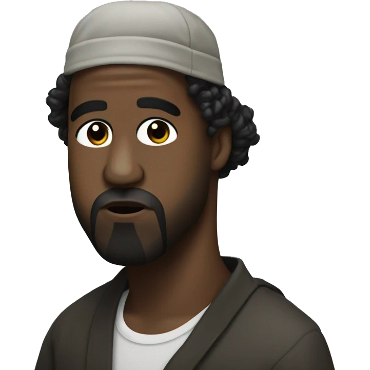 Kanye West with a yarmulke and curls emoji
