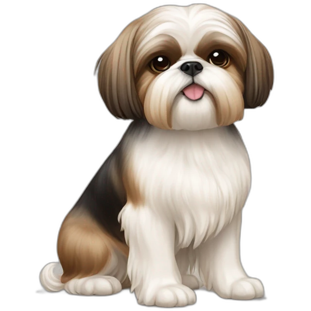 Dog Shih Tzu with a bow on head full-body emoji