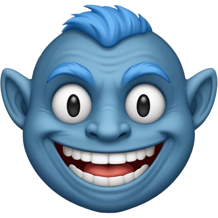 Troll troll face blue  emoji