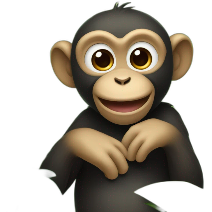 Illustrate a cute monkey covering its eyes with hands, set in a lush, animated jungle scene, adding an element of playful innocence. emoji