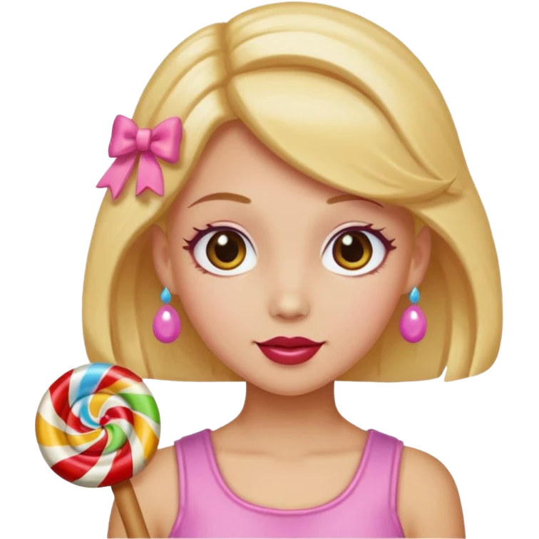 single charactarized personified candy sweet treat with single hair color and accessories emoji