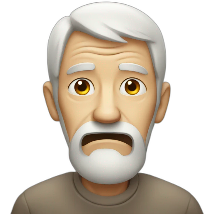 Old man hungry and sad emoji