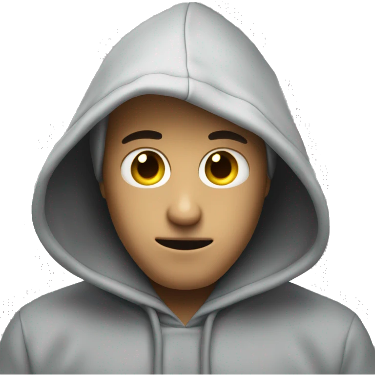 a mysterious guy in hoodie that coverd up his face emoji