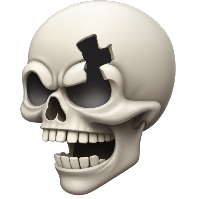 Crying skull with broken heart-eyes emoji
