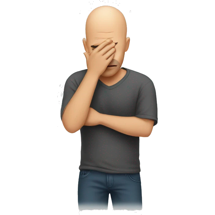 Bald guy facepalm emoji