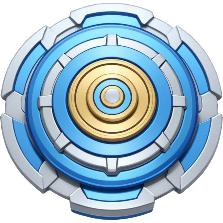A blue Beyblade with 3 blades like Victory Valtryek emoji