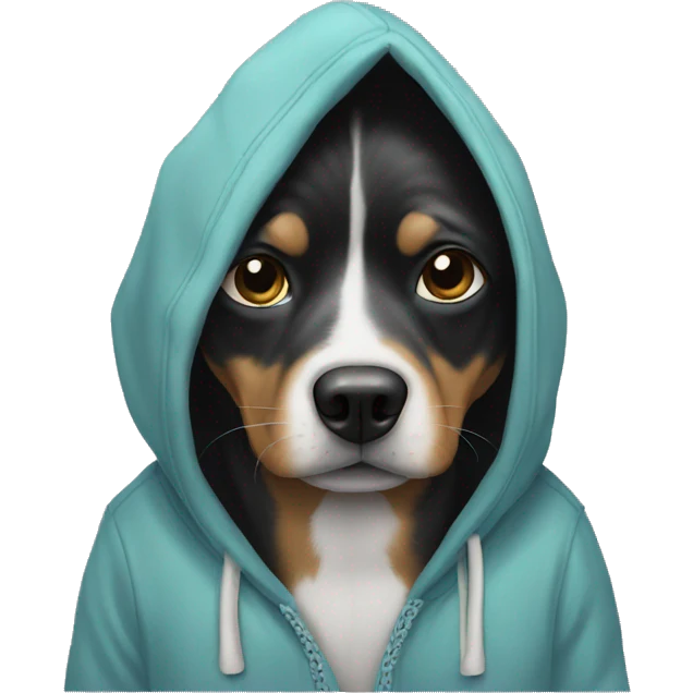 Dog wearing a hoodie emoji