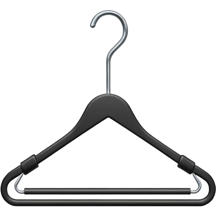 one black clothed clothing hanger emoji