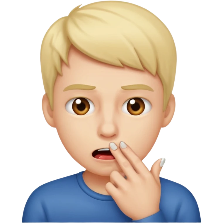 Una persona mordiedose la uña emoji