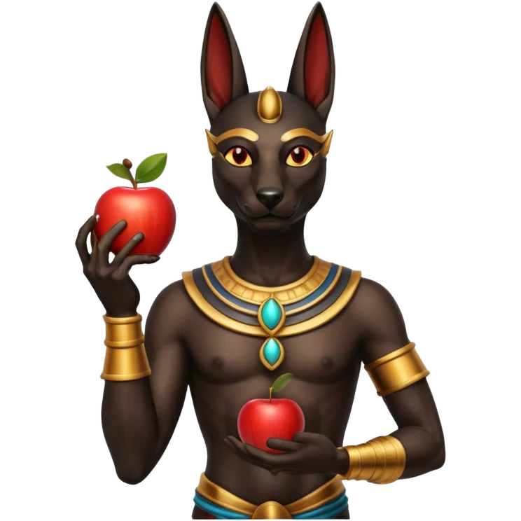 anubis god with an apple emoji