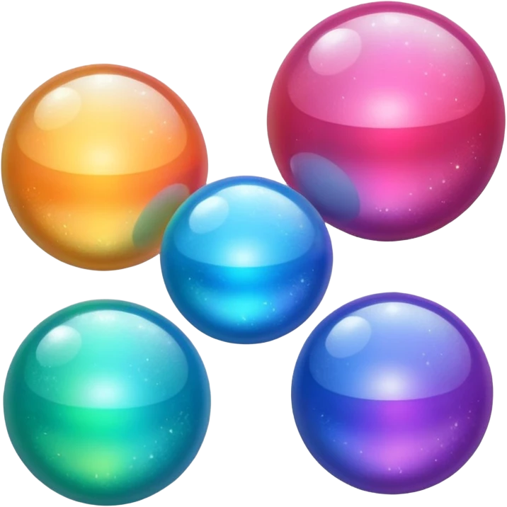 glitter shining floating spheres emoji