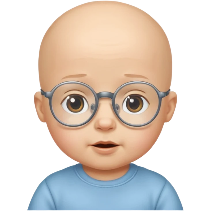 bald glasses baby emoji
