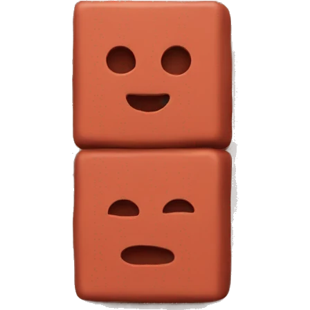 a brick shape realized with red modeling clay emoji