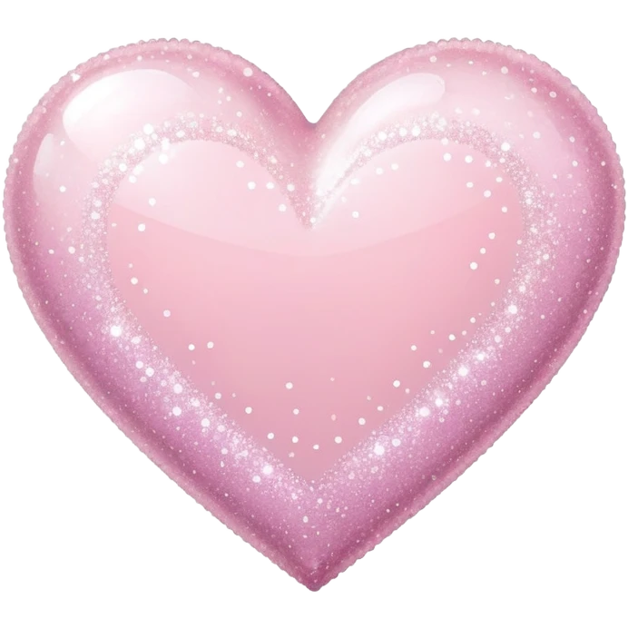 pastel pink heart with sparkles and glitter effect emoji
