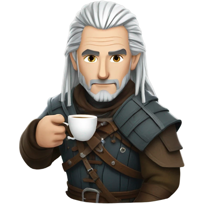 Witcher having a cuppa tea emoji