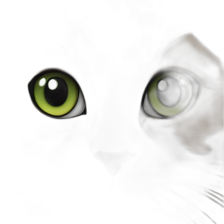 Green eyed Calico cat with black area near the nose emoji
