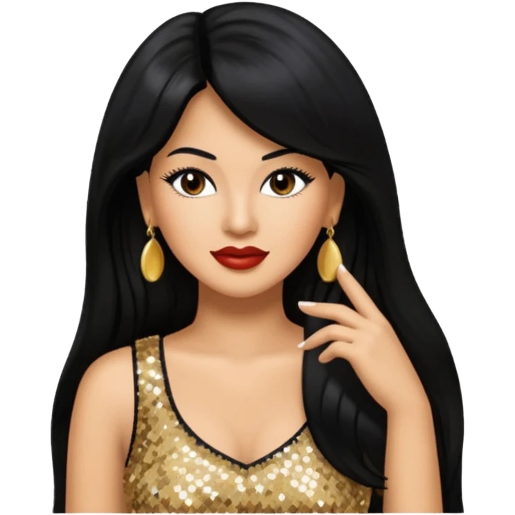 Selena Quintanilla with long hair emoji