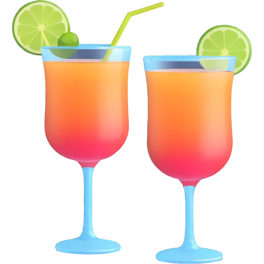 two glasses of cocktail emoji