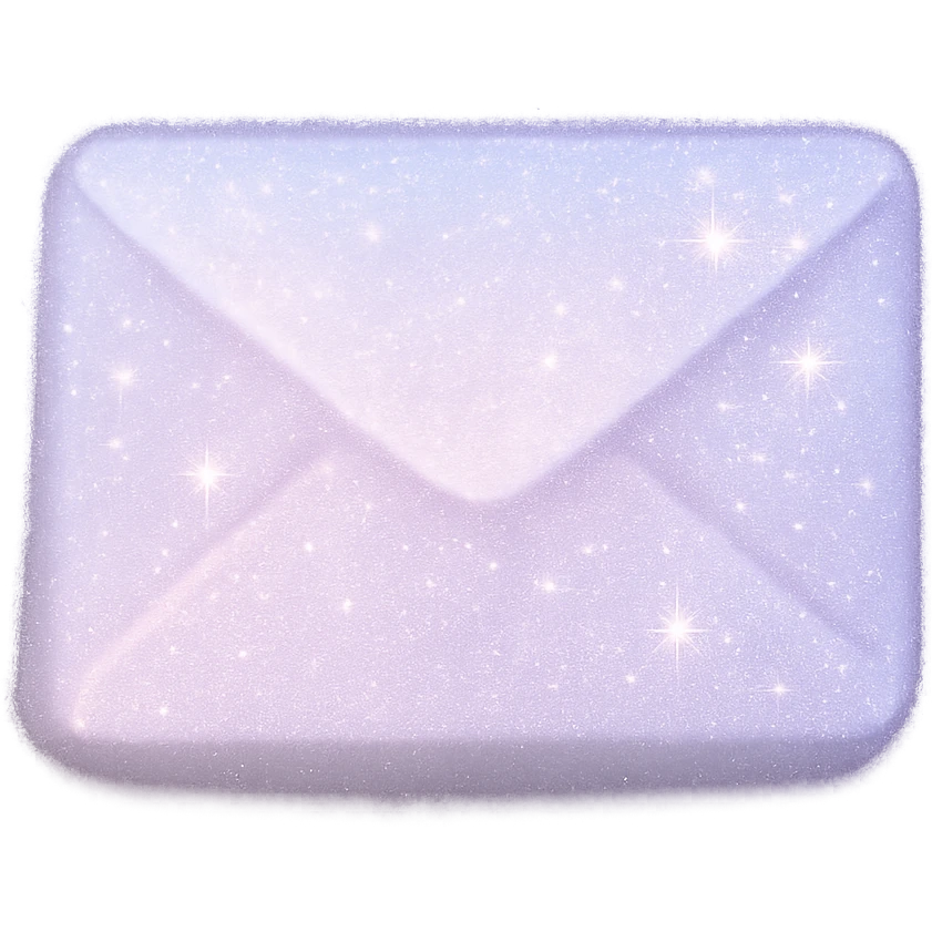 sparkling envelope, soft and dreamy emoji
