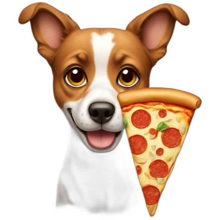 papilion dog with pizza emoji