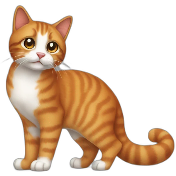 brown and orange cat long tail emoji