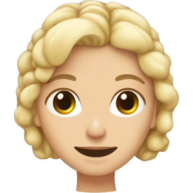 Mujer rubia con cerebro anatómico en la mano emoji