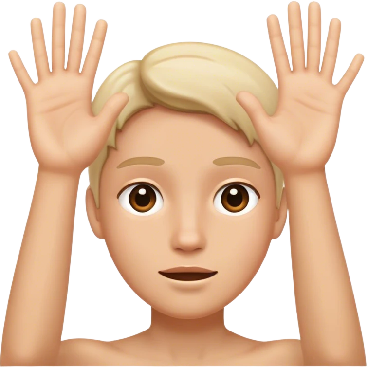 face of absolute discussed with both hands up emoji