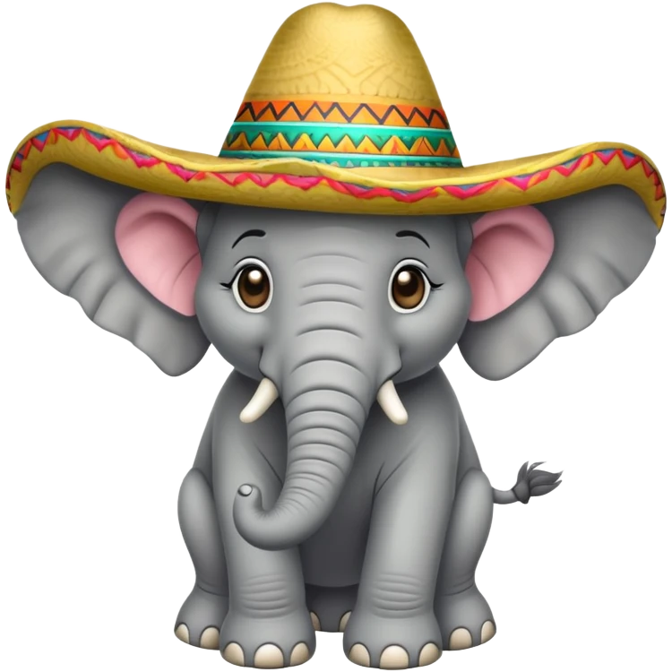 Elephant wearing a sombrero emoji