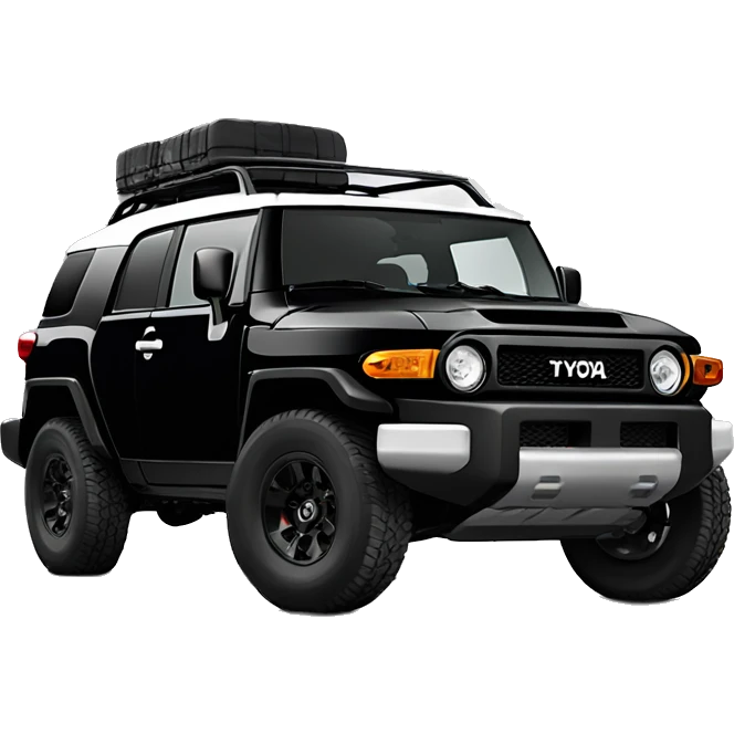 Black Toyota FJ cruiser with aftermarket bumper in front  emoji