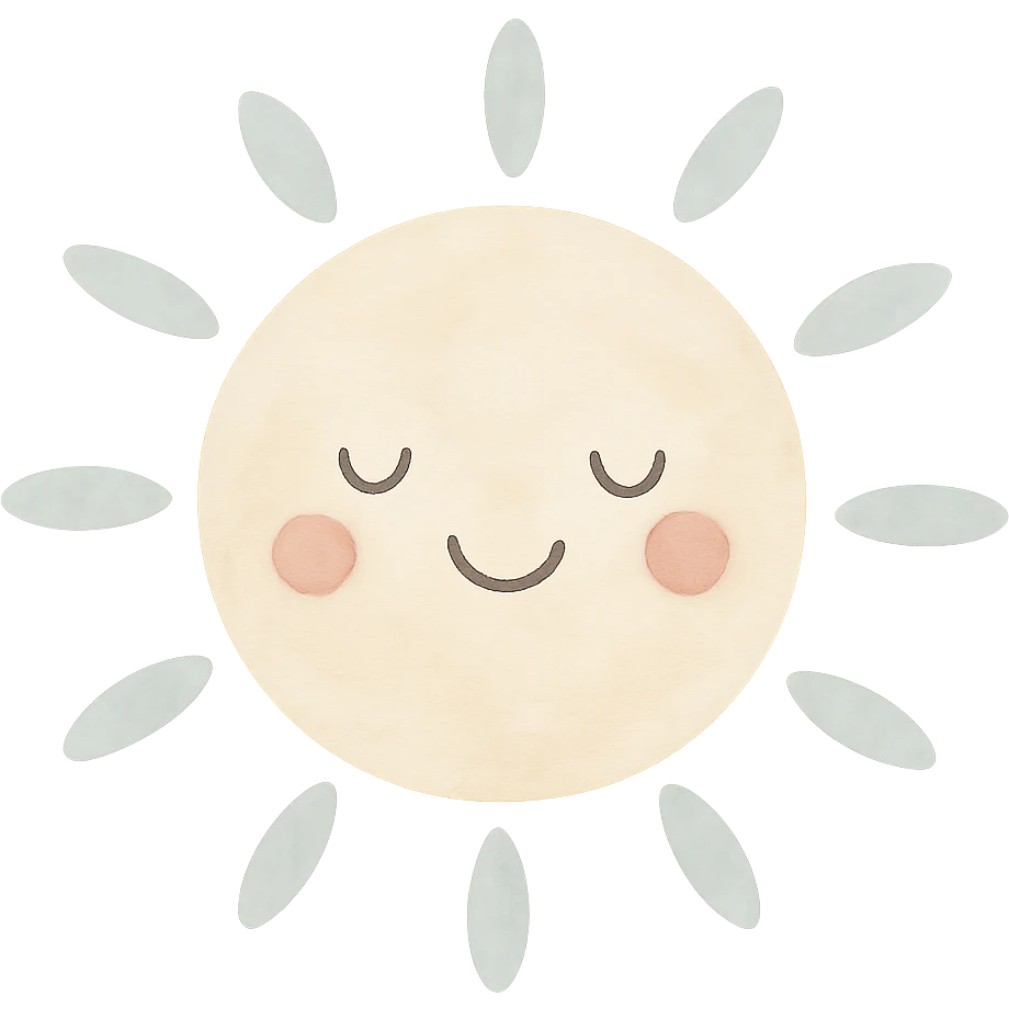 smiling sun watercolor art emoji