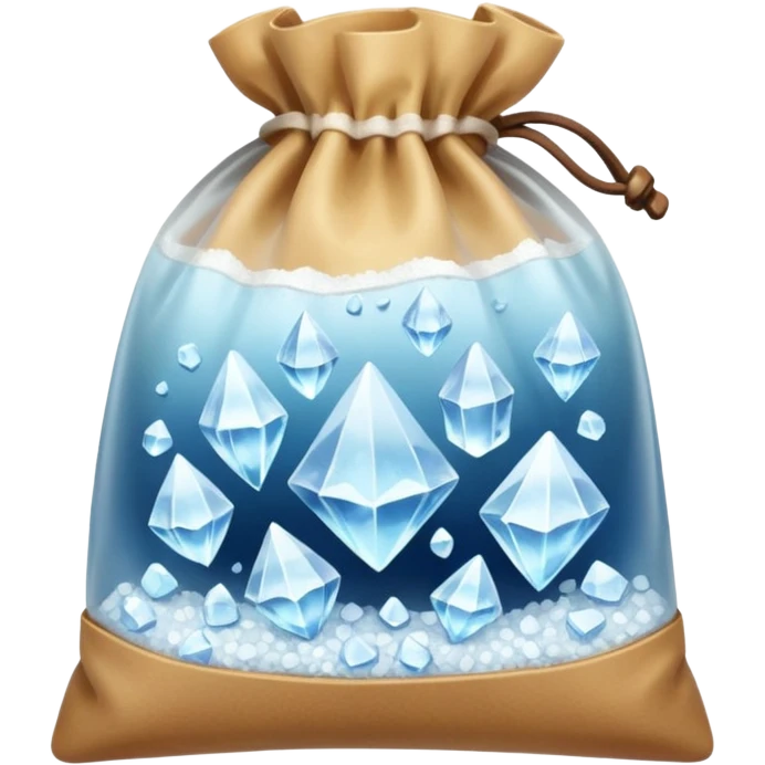 Salt shards in a small bag emoji