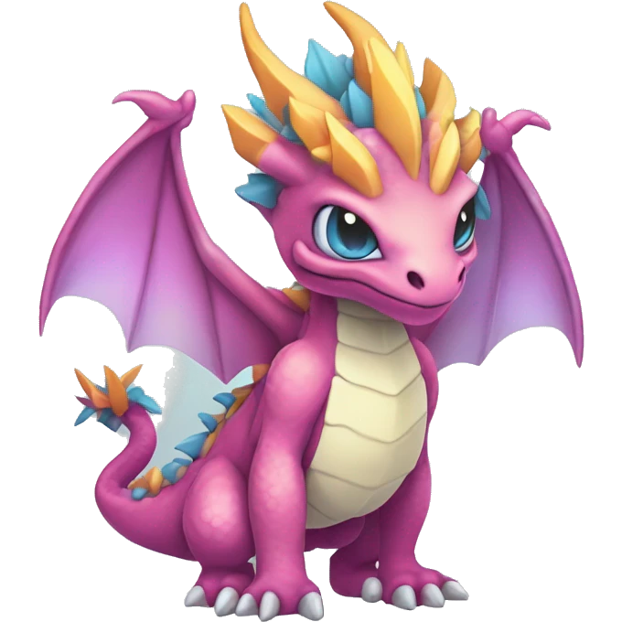 Kawaii Edgy Bright Ethereal Fantasy Dragon Pokémon Fakemon full body emoji
