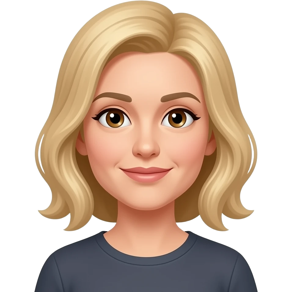 40 yaşında sarışın kahverengi gözlü kahverengi kaşlı küçük gözlü kadın emoji