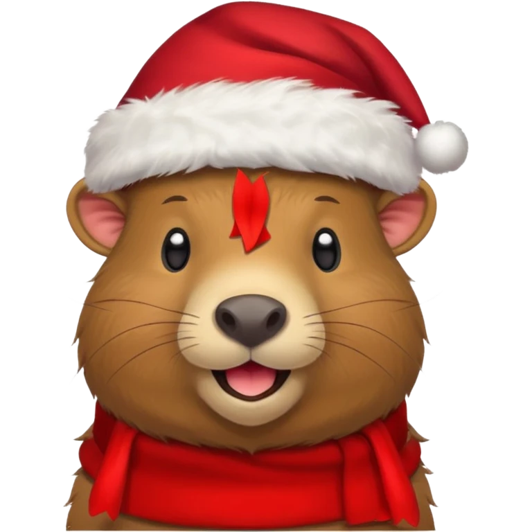 capybara wearing a santa hat emoji