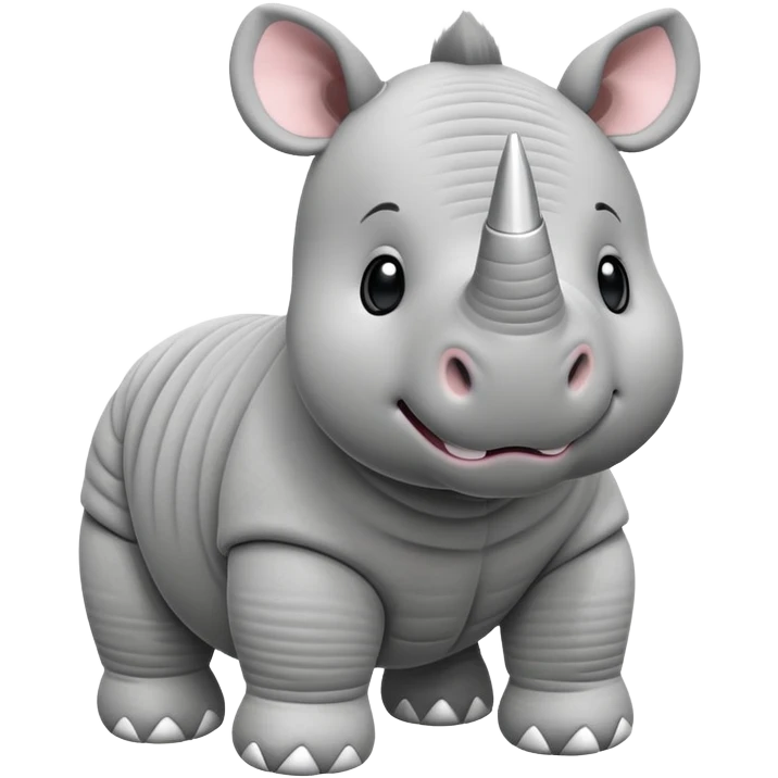 Cute corduroy rhino stuffed animal simple grey emoji