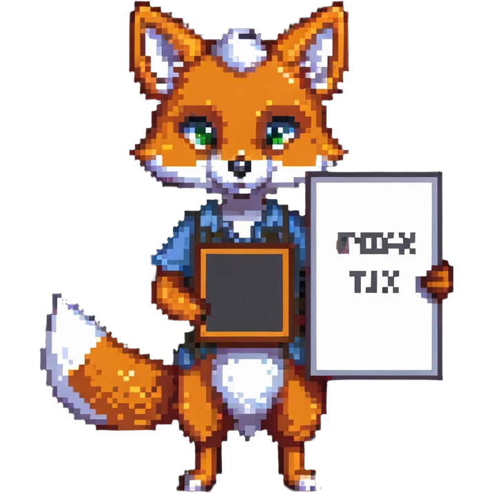 Fox holding a sign emoji