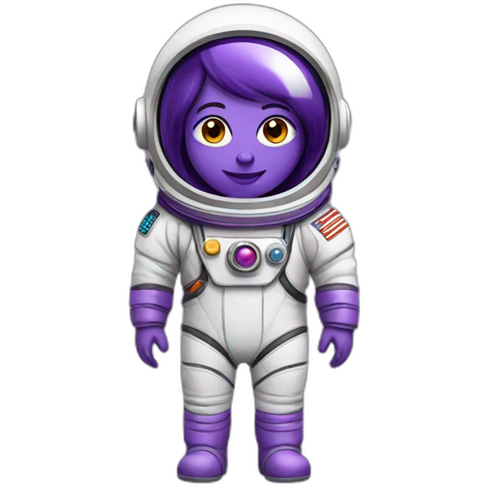 a pretty astronaut with purple color emoji