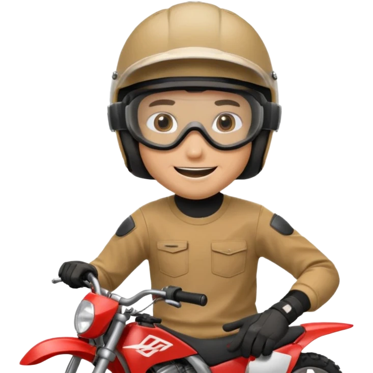 guy on dirtbike smiling for camera emoji
