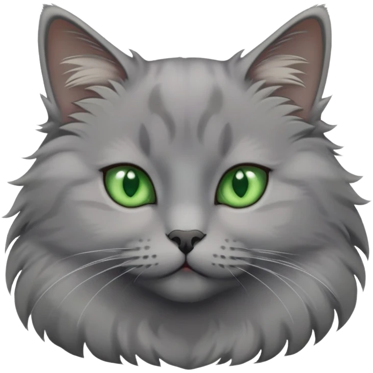 gray cat with green eyes emoji